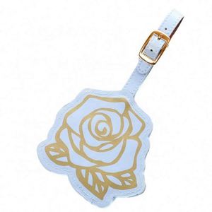 Hot Selling Custom Rose Shape PU Leather Luggage Tag for <b>Gifts</b> - Product Image 5