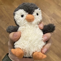 Peluche pingouin en fourrure grise super douce, confortable, compacte, 4 pouces, décoration de bureau, oiseau polaire miniature kawaii