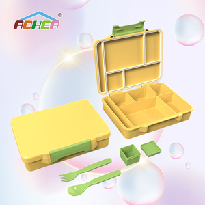 Aohea Boîte à lunch en plastique sans BPA de qualité supérieure, facile à nettoyer, avec cuillère et compartiment pour collations, pour enfants - Product Image 5