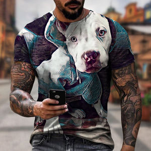 Moda estiva Unisex graziosa t-shirt a sublimazione Bulldog con stampa 3D t-shirt da uomo <span class=keywords><strong>Pitbull</strong></span> Dog Short Plus Size top Streetwear - Product Image 1