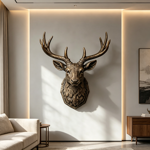 Tête <span class=keywords><strong>de</strong></span> <span class=keywords><strong>cerf</strong></span> artificielle vintage exclusive à thème animalier, décoration <span class=keywords><strong>murale</strong></span> artisanale en résine, designs personnalisés - Product Image 4