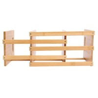 Bureau d'angle pliable en bambou réglable avec étagère, organisateur de rangement personnalisable pour la maison et le bureau, adapté aux enfants