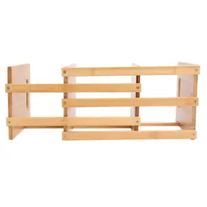 رف كتب خشبي من الخيزران قابل للتعديل والطي للمكتب المنزلي، منظم تخزين بحجم قابل للتخصيص وصديق للأطفال - Product Image 5