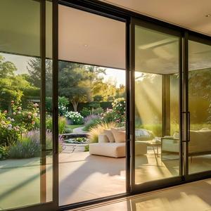 Portes coulissantes modernes en aluminium de qualité supérieure, à rail encastré, isolation thermique, résistantes aux impacts d'ouragan, design minimaliste et étroit - Product Image 4
