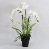 Vente en gros d'usine, fausse tige naturelle, papillon artificiel, orchidée, fleur en Pot pour la maison, le bureau, décoration de fête de mariage