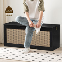 Banc de rangement en gros, compatible dropshipping, coffre de rangement en bois, boîte à jouets en bois avec couvercle relevable pour l'organisation