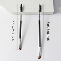 Ensemble de brosses à cils à sourcils angulaires à double extrémité professionnelle transfrontalière