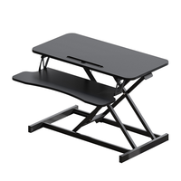 Convertisseur de bureau debout réglable en métal NBHY avec surface en bois, rehausseur de hauteur pliable pour bureau à domicile, bureau d'ordinateur confortable