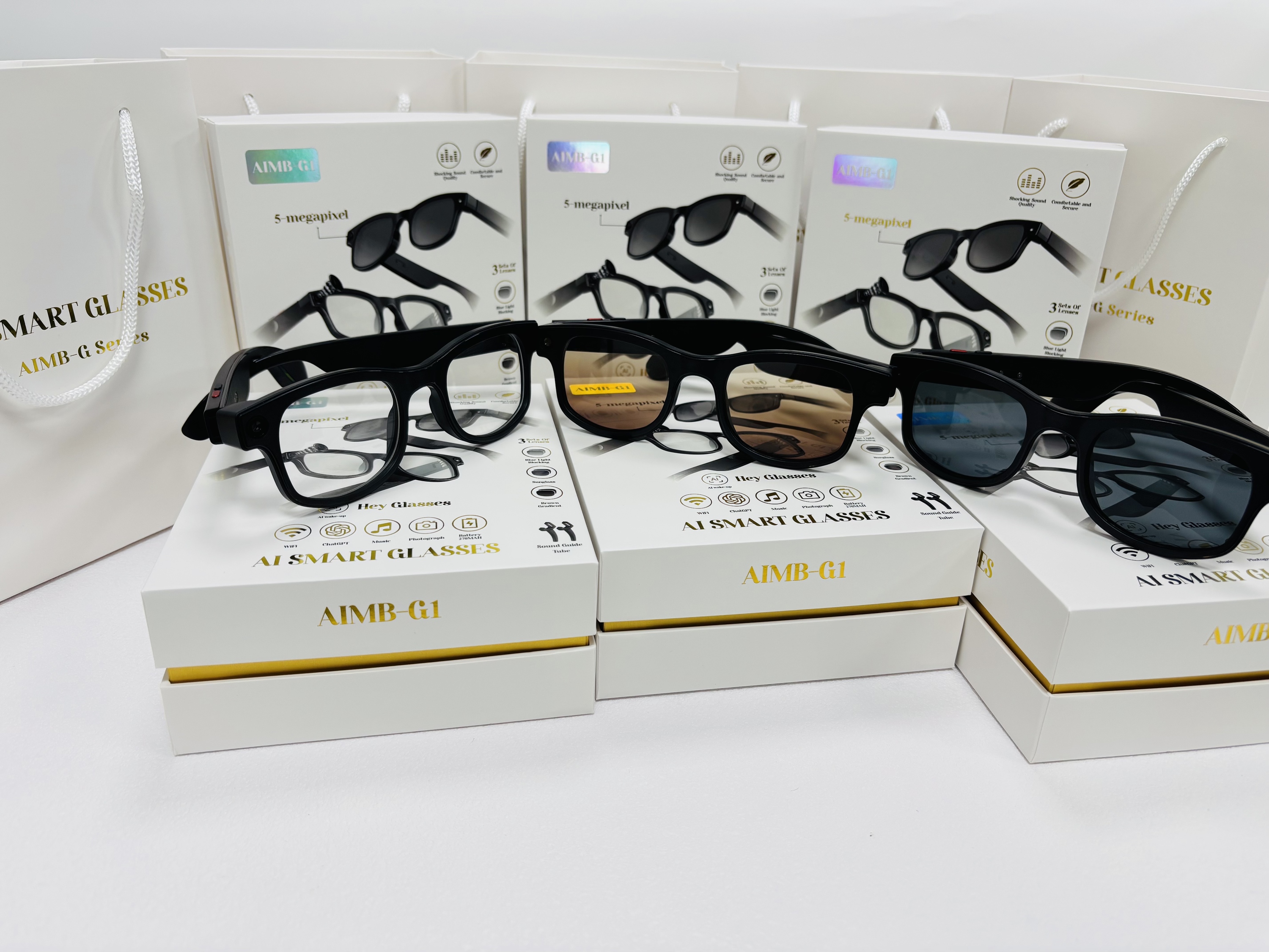 Hot-Selling Aimb-g1 Smart Sunglasses for Audio Call AI Photo 