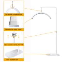 Lampe LED demi-lune FOSOTO 28 pouces à angles multiples 45W pour photographie, salon de coiffure et extension de cils