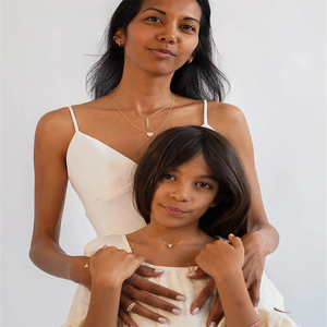 FUAMAY 2025 joyería para padres e hijos 925 Plata mamá + Me forma de corazón madre y bebé collar minimalista de moda - Product Image 5