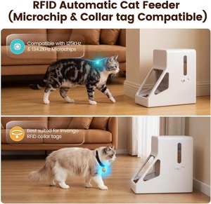 Comedero Automático para Mascotas con Control por Aplicación WiFi, Identificación por Chip RFID Inteligente de 4L, para Familias con Múltiples Mascotas, Fuente de Alimentación Dual - Product Image 2