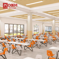 Ensemble de mobilier de cafétéria MINYI BOW, mobilier universitaire, table en plastique, taille standard de bureau d'école, chaise pour deux élèves