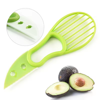 3 In 1 Avocado Slicer Shea Corer Boter Fruit Dunschiller Cutter Pulp Separator Plastic Mes Keuken Groentegereedschap Gadgets