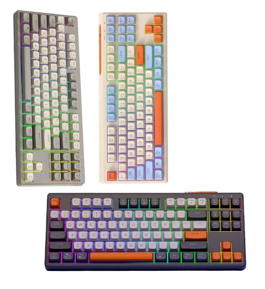 Wired Gaming Keyboard RGB Backlight Gaming Mechanical Keyboard 87 Keys Mini Mechanical Keyboard