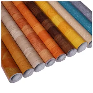 Siliciumcarbide Commerciële Linoleum Pvc Vinyl Vloeren Rolls Grijpende Hout Ontwerp Keramische
