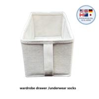 Boîte de rangement en tissu gris 2 mm sans odeur, imperméable en PE, pour sous-vêtements et chaussettes, vente en gros d'usine