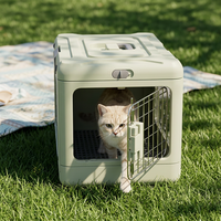 Cage de transport pour animaux de compagnie en plastique PP, légère et portable, avec panneau latéral transparent, pour voyages en voiture, pour chats et chiens, personnalisable OEM, directement de l'usine