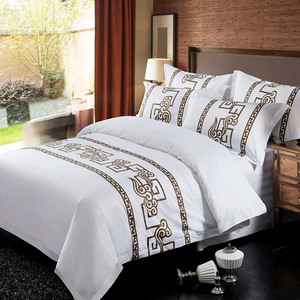 Juego de sábanas de algodón de lujo Eastwest 400-600 hilos, ropa de cama de estilo occidental con borde, juego de ropa de cama de Hotel de 5 estrellas - Product Image 1