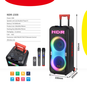 NDR2 * 8 pollici Outdoor Party DJ Active Speaker RGB LED illuminazione Wireless Mic Woofer 50W potenza di uscita HiFi musicale Trolley accessorio - Product Image 2