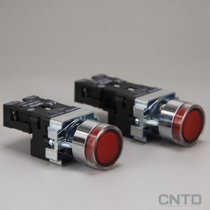 Interruptor de Botón Pulsador Iluminado de Cabeza Plana CNTD Changde Electric CB2-BWZ34B2 con Función de Autobloqueo y Auto-Reinicio - Product Image 2