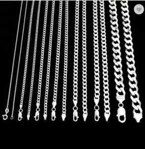 เครื่องประดับเงินแท้ 925 คุณภาพสูง งานแฮนด์เมด สร้อยคิวบาลิงค์ สร้อยคิวบา ราคาขายส่ง สำหรับผู้ชายและผู้หญิง - Product Image 1