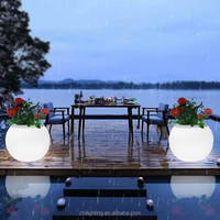 Pots de fleurs solaires géants avec éclairage LED pour l'aménagement paysager extérieur, macetas con energia solar, vaso luminoso a LED