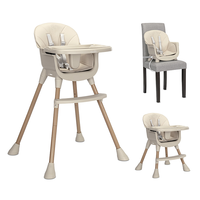 Chaise haute moderne 3 en 1 avec tuyaux en bois pour bébés, enfants, cuisine et hôpital pliables, avec design ergonomique.