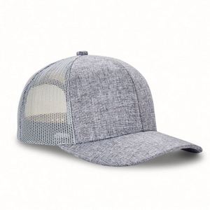 Casquettes en polyester à 6 panneaux, en gros d'usine, casquettes trucker personnalisées en maille avec fermeture snapback - Product Image 4