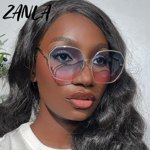 Nouvelle Tendance 2026 : Lunettes <span class=keywords><strong>de</strong></span> Soleil Irrégulières pour Femmes, Verres Ronds Dégradés, Monture Métallique Courbée, Forme Polygone, Idéales pour les Voyages - Product Image 2