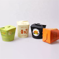 Boîte de wok en papier jetable avec impression personnalisée, récipient à emporter pour pâtes de riz, nouilles alimentaires chinoises