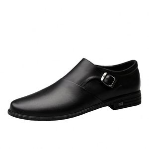 Chaussures en cuir de luxe haut de gamme pour hommes, style britannique, bout blanc, respirantes, antidérapantes, à lacets, pour le bureau et la carrière, pour jeunes - Product Image 5