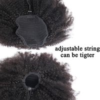 8 pouces Afro Puff cheveux humains chignon Chignon postiche pour femmes perruque cordon queue de cheval crépus bouclés Clip dans les extensions queue de poney