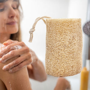 Spons mandi <span class=keywords><strong>Loofah</strong></span> alami ramah lingkungan dapat digunakan kembali lembut kulit alat mandi Spa-sikat pembersih <span class=keywords><strong>Loofah</strong></span> berbentuk silinder - Product Image 2