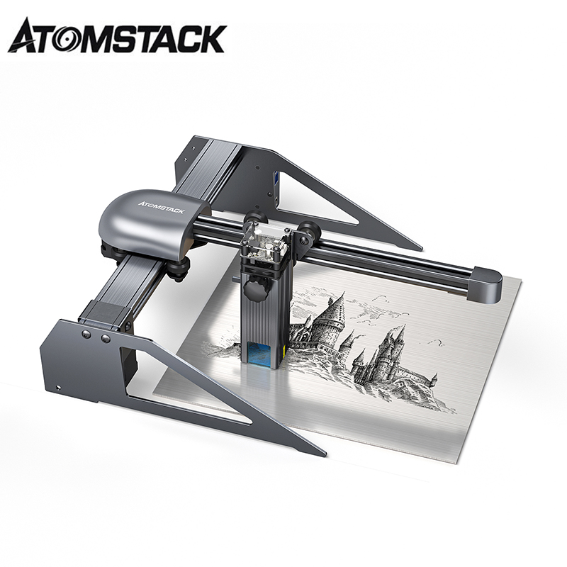 ATOMSTACK P7 PRO 40W taşınabilir lazer gravür 200*200MM Z yükseklik ayar düğmesi lazer oyma kesme makine için ahşap Metal