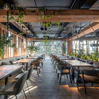 Ensemble table et chaises de restaurant en tissu velours moderne pour hôtel 5 étoiles de luxe Foshan, design d'intérieur pour café commercial