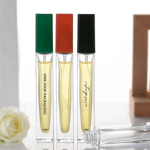 Flacon de parfum carré plat en verre vintage de 10 ml avec bouchon coloré, logo personnalisé imprimé sur écran et emballage en boîte <span class=keywords><strong>Anad</strong></span> à fond épais - Product Image 4