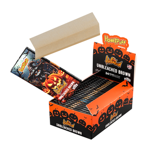 110mm King Size Unbleached Brown <b>Rolling</b> Papers with Filter Tips – Halloween Pumpkin Design, Honeypuff smoking accessories - Product Image 3