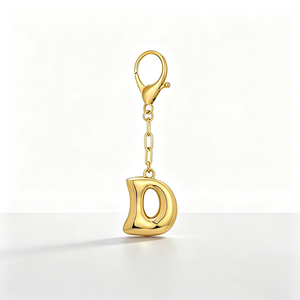 Breloques porte-clés en alliage de zinc en forme de lettres bulles, 26 pièces, alphabet minimaliste élégant et polyvalent, pendentif de sac en métal, en stock, livraison rapide - Product Image 4