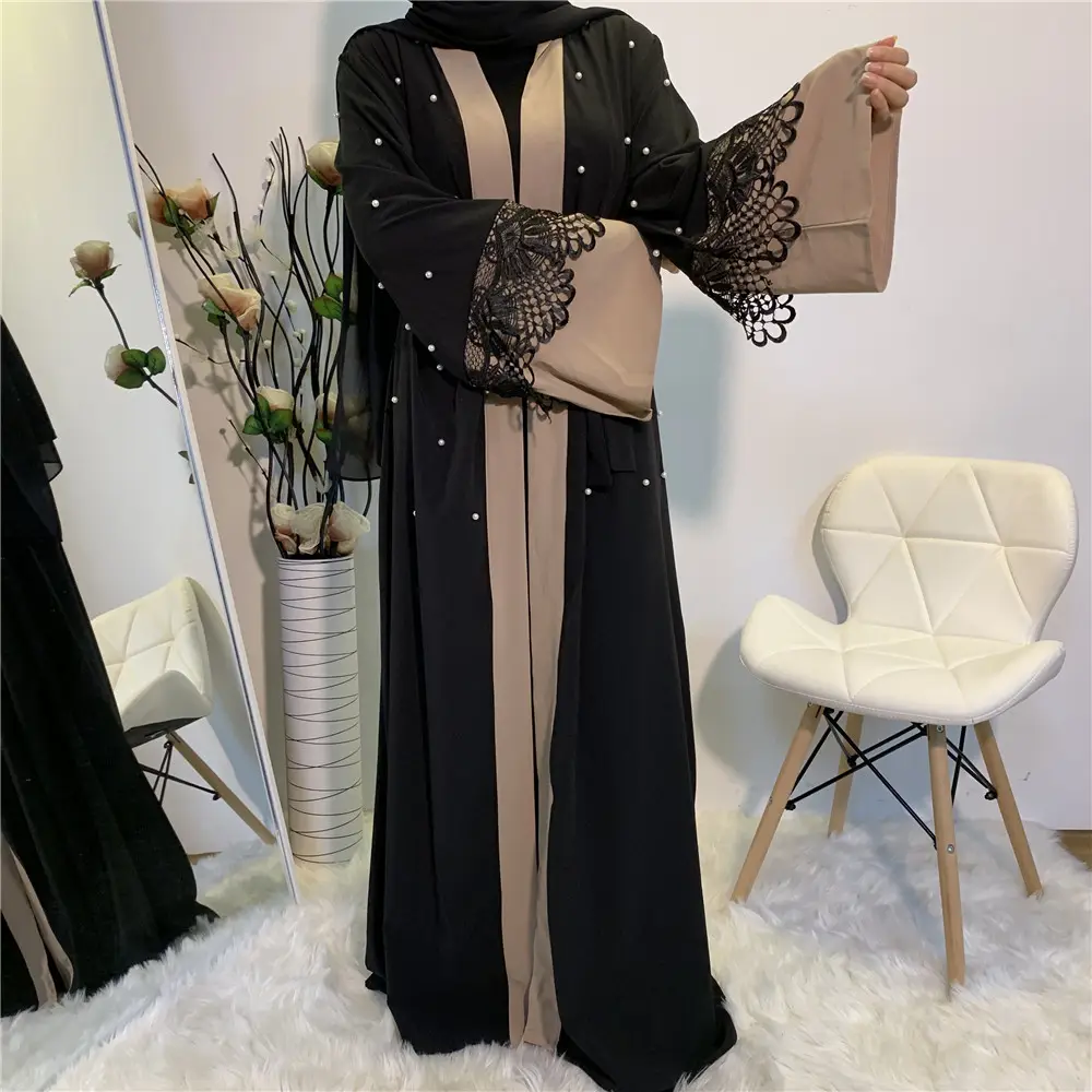 1620 # Pesanan Khusus Model Baru Kaftan DI Dubai Desain Renda Pakaian Wanita Muslim Indonesia Elegan Grosir Abaya