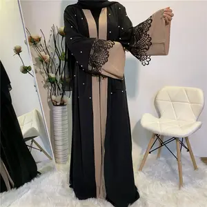 1620 # ordine personalizzato nuovo modello caftano In pizzo Dubai progetta abiti islamici da donna elegante Indonesia musulmano Abaya all'ingrosso