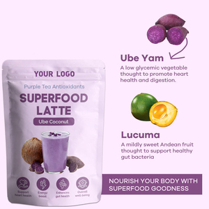 Marca Privada, Superalimento Natural, Polvo para Latte de Coco Ube, Mezcla de Camote Morado y Té Morado, Polvo para Bebida Instantánea - Product Image 6