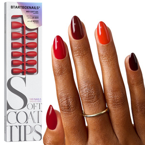 BTArtbox SCOATTIPS Salon Red <b>Brown</b> <b>Nail</b> Tips 160pcs Wholesale Soft <b>Gel</b> Short Almond Fall Winter Artificial Press On <b>Nails</b> En <b>Gel</b> - Product Image 1