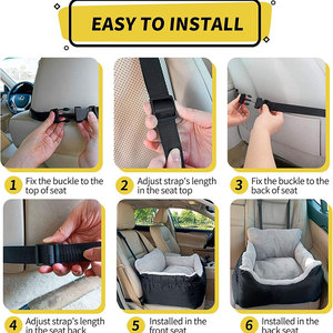 Portable voiture transporteur pour animaux de compagnie détachable chien <span class=keywords><strong>rehausseur</strong></span> siège voyage et lavable siège auto doux Polyester pour petits chiens - Product Image 5