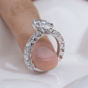 Bague de fiançailles Messi Jewelry MSR-2109 en or 18 carats avec diamant de laboratoire taille marquise - Product Image 5