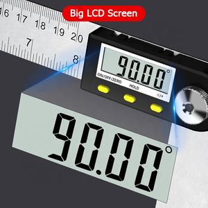 Edelstahl Holz bearbeitung Winkelmesser Werkzeug Digital <span class=keywords><strong>Angle</strong></span> Finder Lineal mit großem LCD-Display - Product Image 3