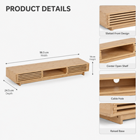 Organizer Meja Laptop Stand Riser Desain Multifungsi Tahan Lama dengan Dua Laci, Logo Kustom Bambu, Warna Kustom