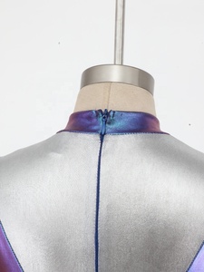 <b>Girls</b> Metallic Alien <b>Unitard</b> Shiny Bodysuit Costume Mock Neck Cap Sleeve Dance Gymnastics Party Stage Cosplay Custom - Product Image 4