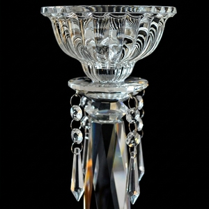 Candélabre haut de gamme contemporain en cristal transparent argenté, fait main, imprimé UV, pour décoration de réception de <span class=keywords><strong>mariage</strong></span>, centre de table, porte-bougie - Product Image 3