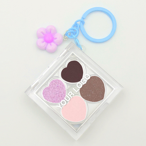 Palette <span class=keywords><strong>de</strong></span> fards à paupières miniatures personnalisée avec logo, 4 tons terreux métalliques, longue tenue, scintillante, facile à estomper, avec porte-clés - Product Image 1